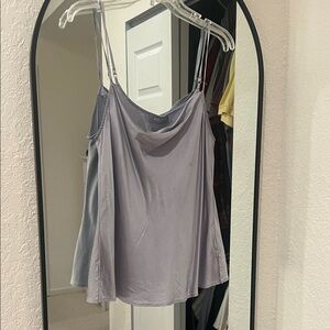 Light Gray Cowl Neck 100% silk Top